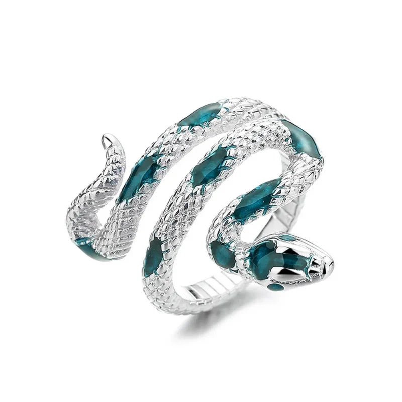 Bague Serpent Pierres Bleues