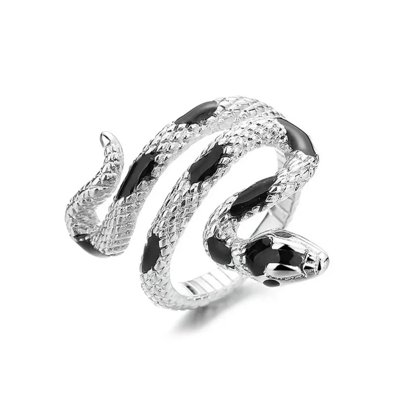 Bague Serpent Pierres Noires