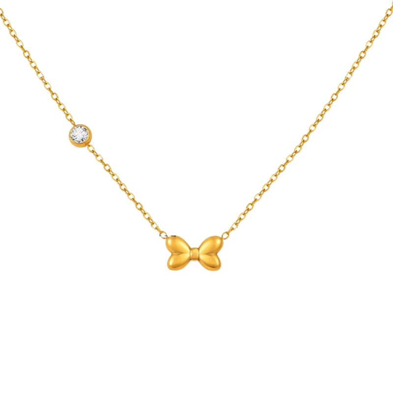 Collier Petit Noeud Or