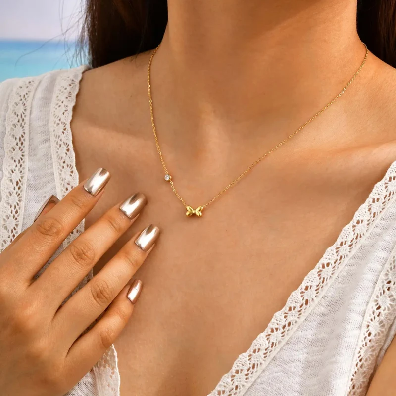 Collier Petit Noeud Or