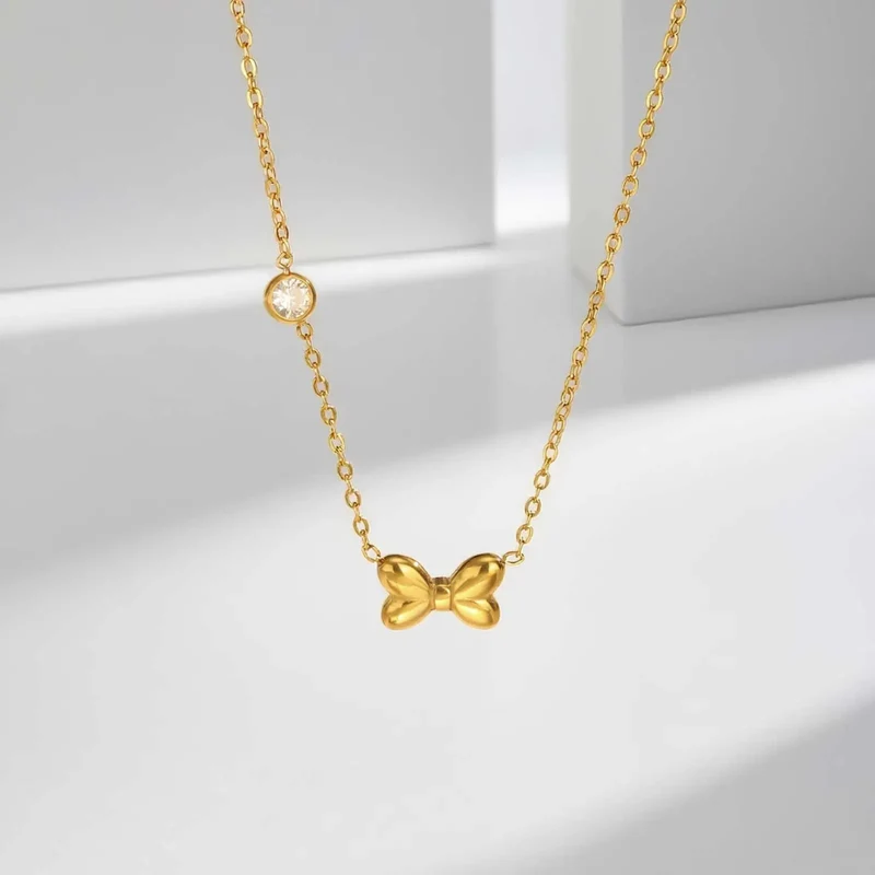 Collier Petit Noeud Or