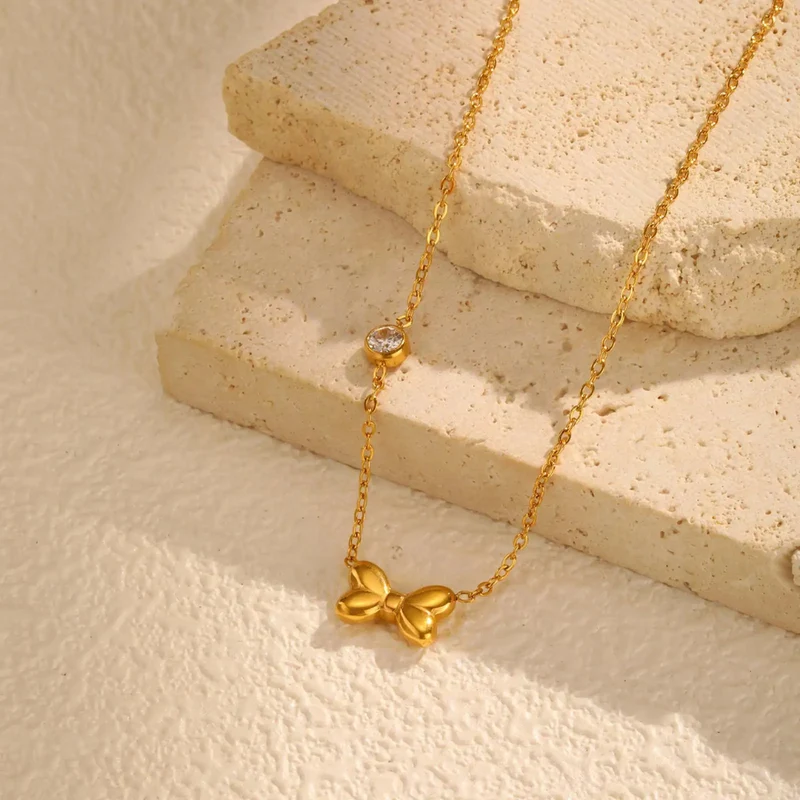 Collier Petit Noeud Or