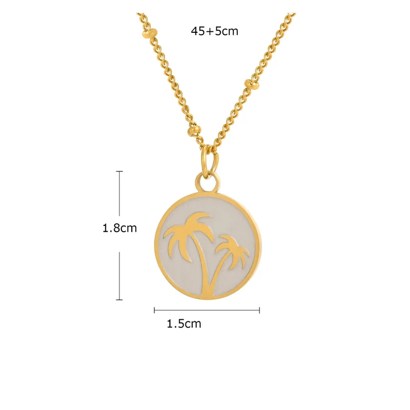 Collier Palmier Nacre Blanc