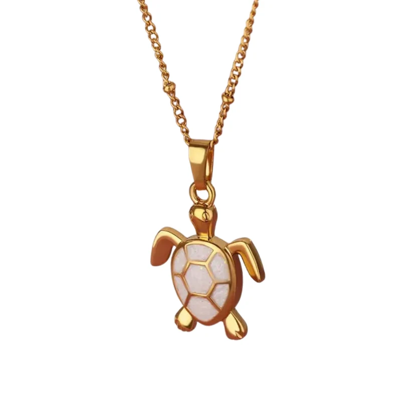 Collier Tortue Doré et Couleurs