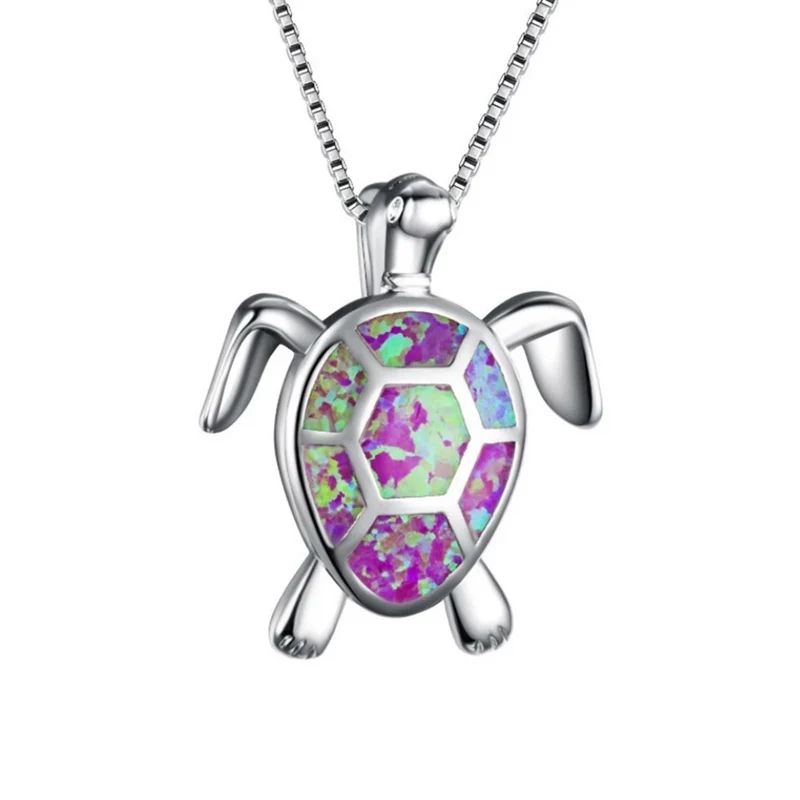 Collier Tortue Argent et Couleurs