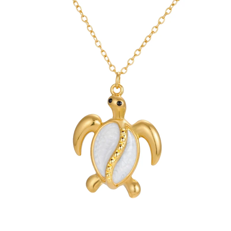 Collier Tortue Nacre Blanc