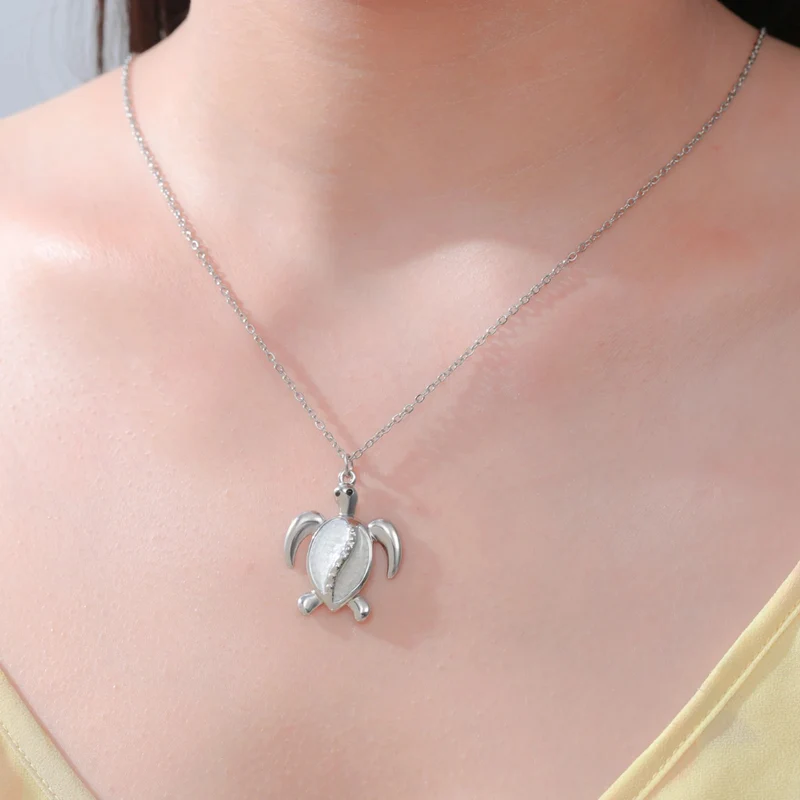 Collier Tortue Nacre Blanc