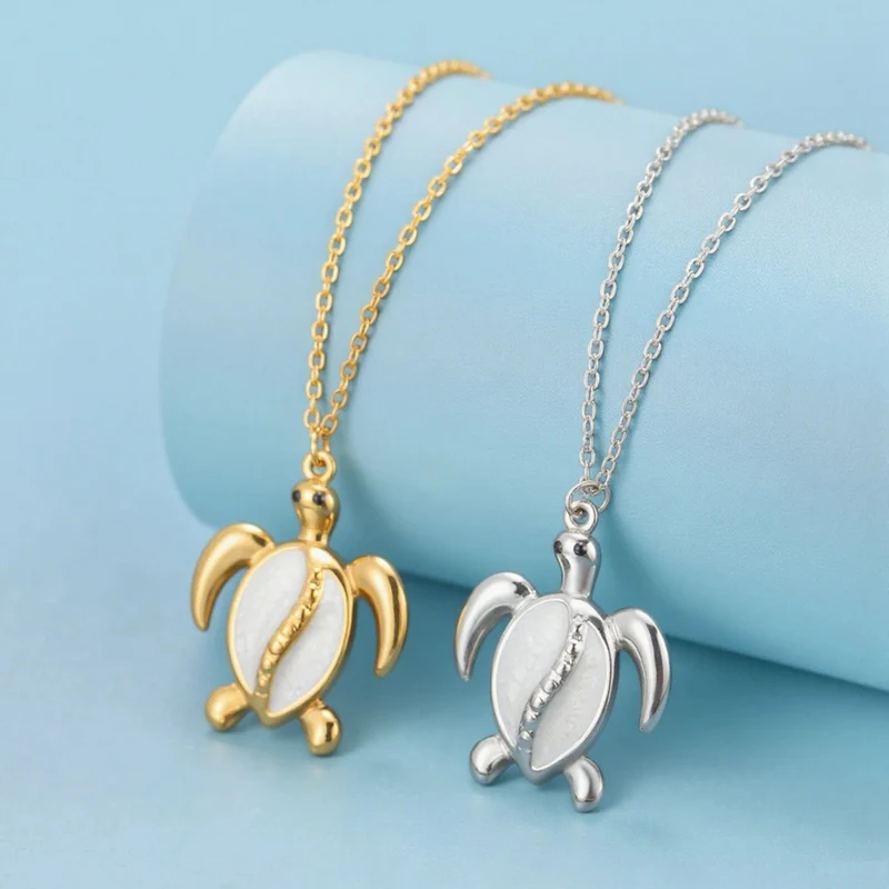 Collier Tortue Nacre Blanc