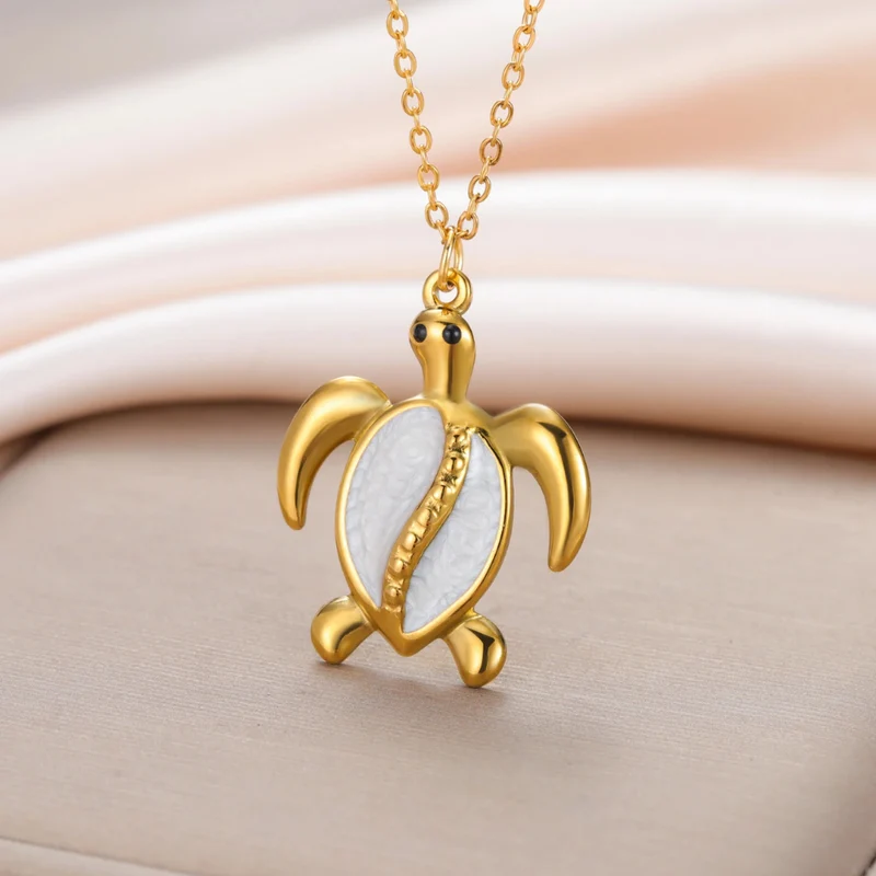 Collier Tortue Nacre Blanc