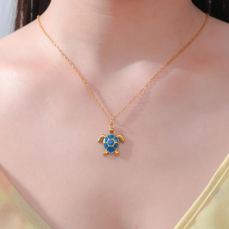 Collier Tortue Bleue