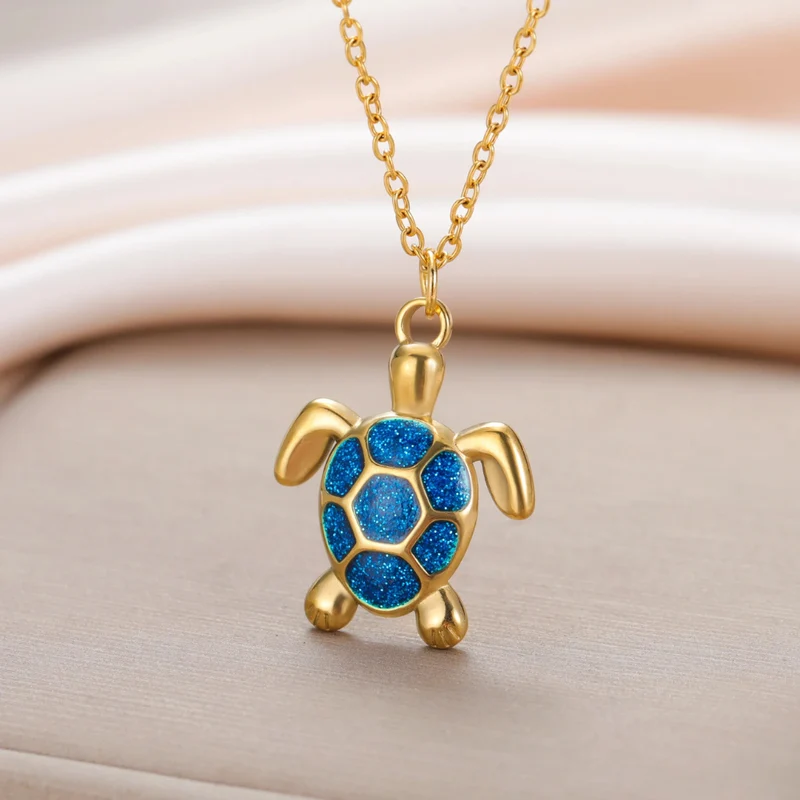Collier Tortue Bleue