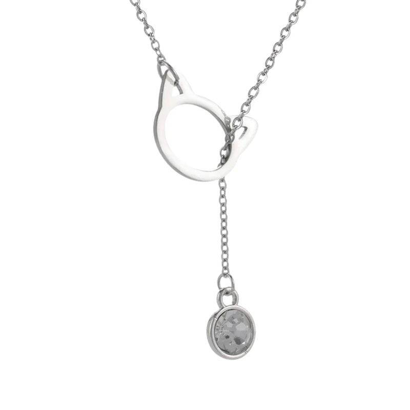 Collier Chat Pendentif Diamant
