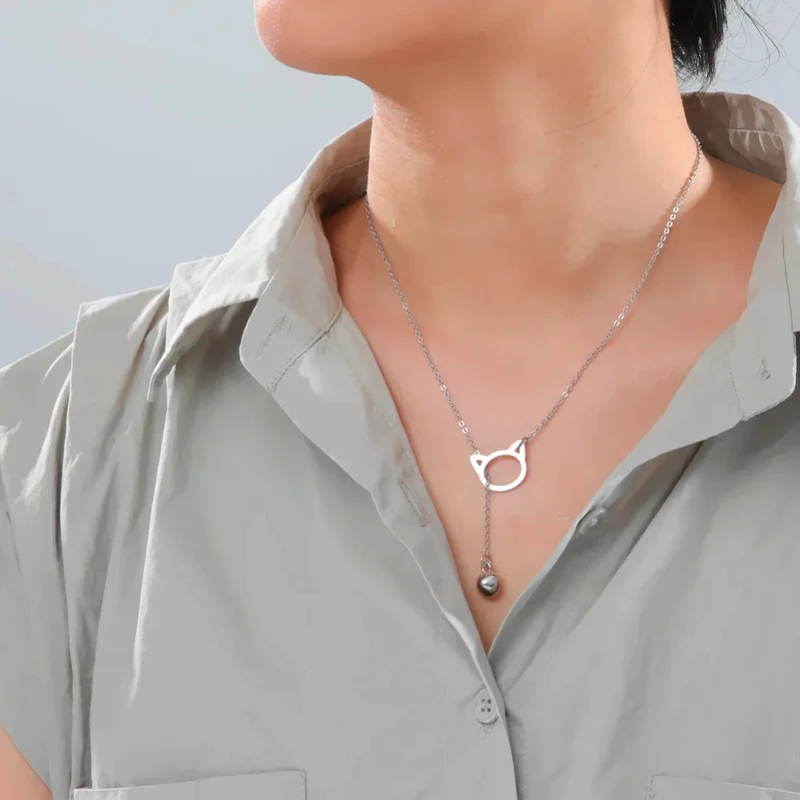 Collier Chat Pendentif Diamant
