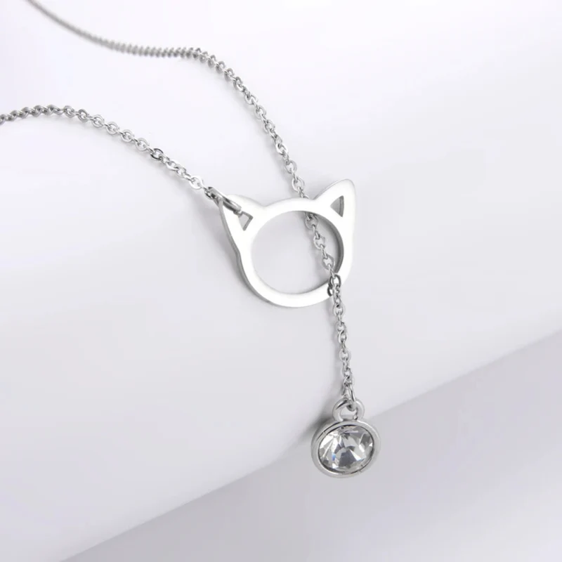Collier Chat Pendentif Diamant