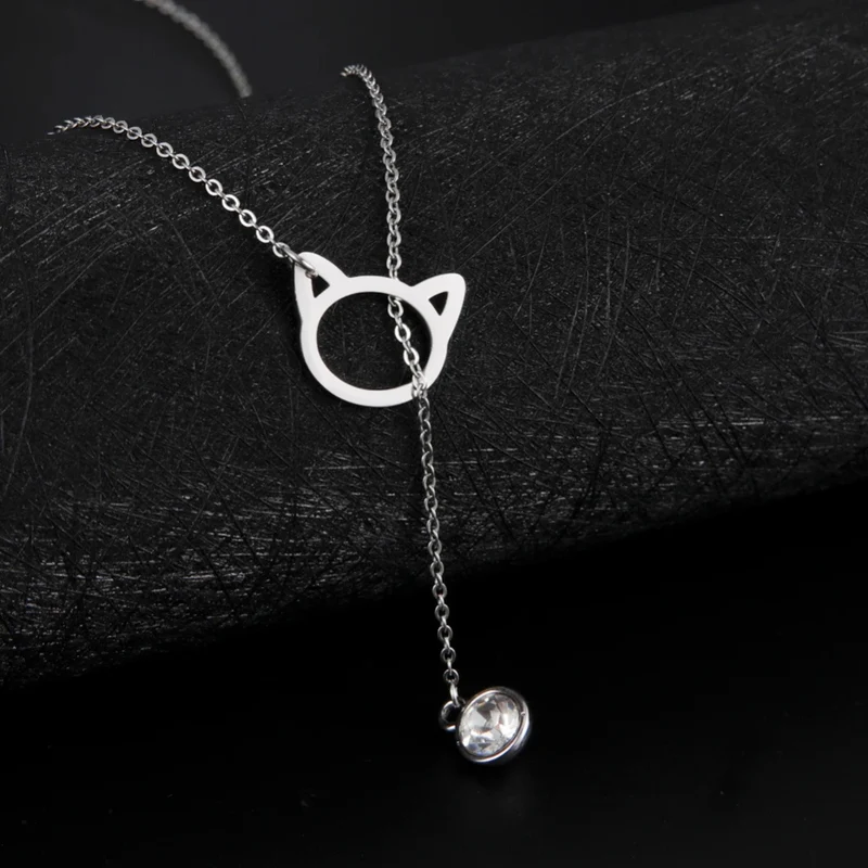 Collier Chat Pendentif Diamant