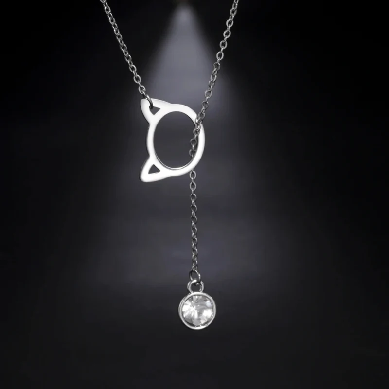 Collier Chat Pendentif Diamant