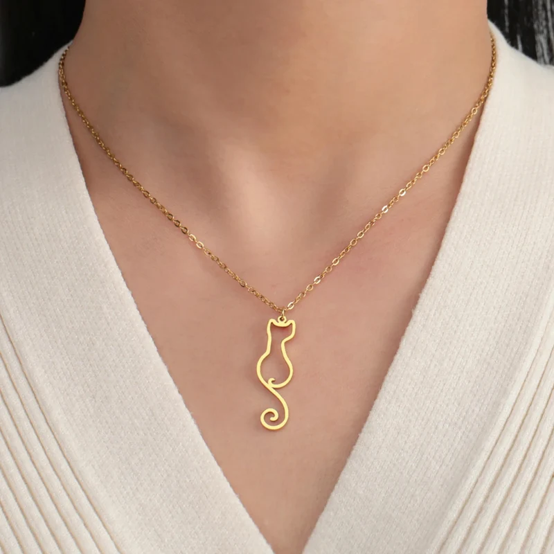 Collier Chat Silhouette