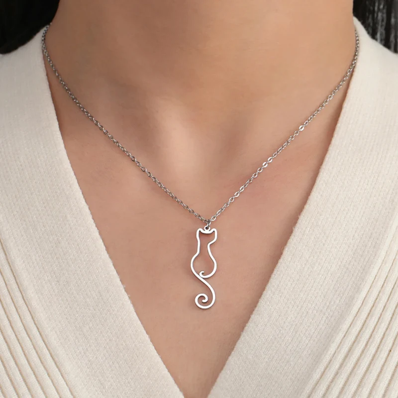 Collier Chat Silhouette