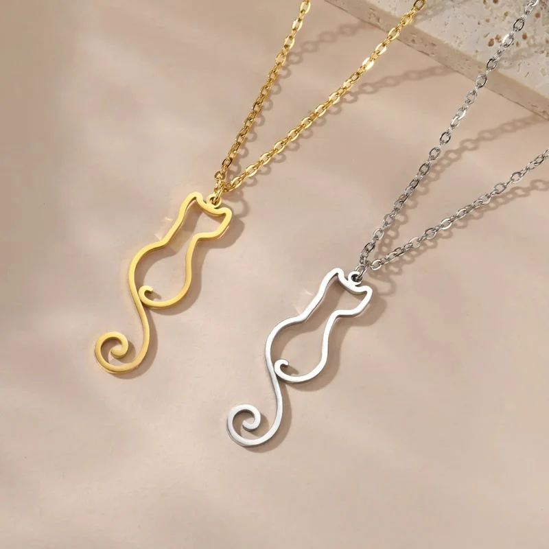 Collier Chat Silhouette