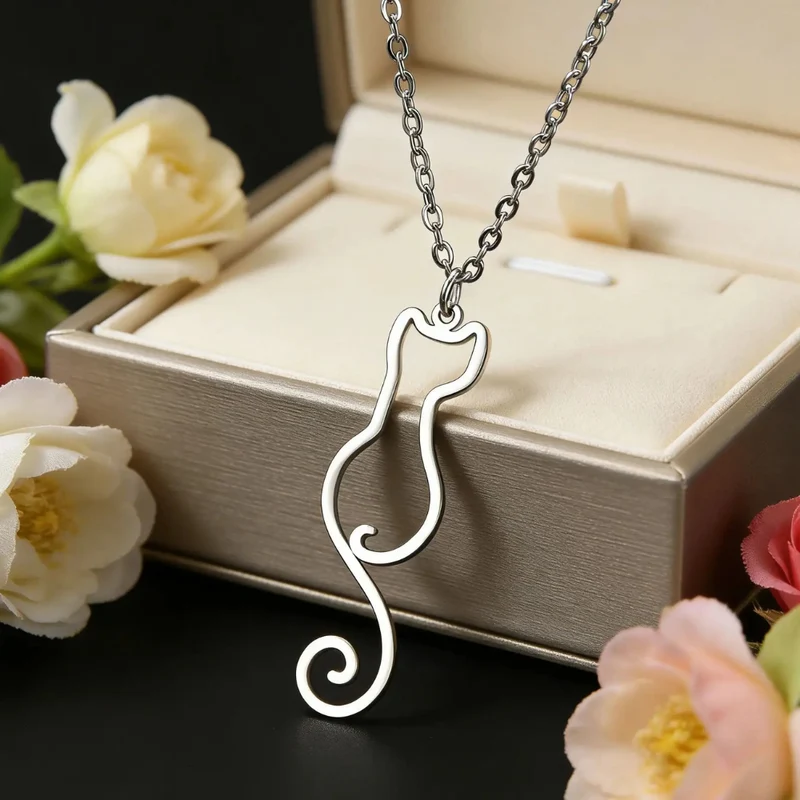 Collier Chat Silhouette