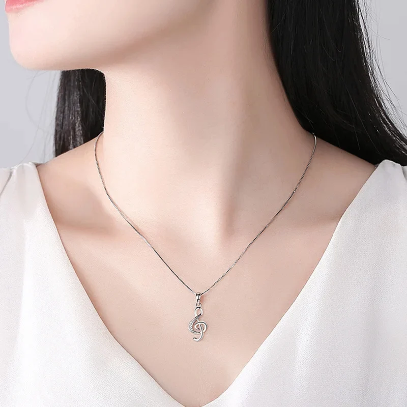 Collier Clé de Sol Argent Femme