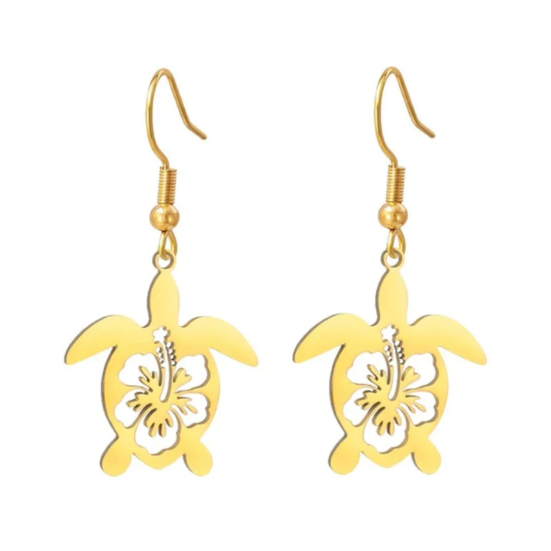 Boucles d'Oreilles Tortue Floral