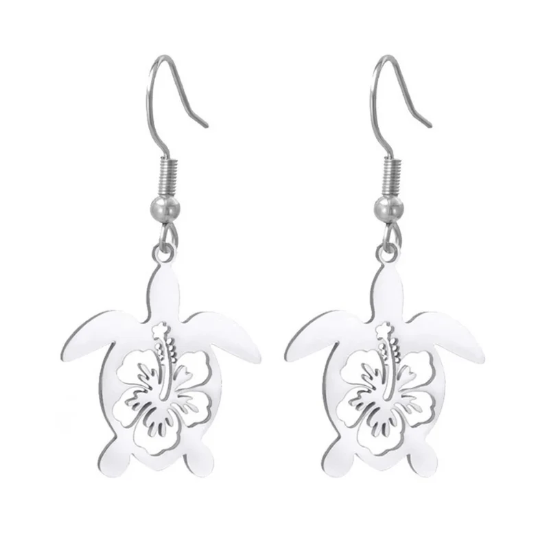 Boucles d'Oreilles Tortue Floral