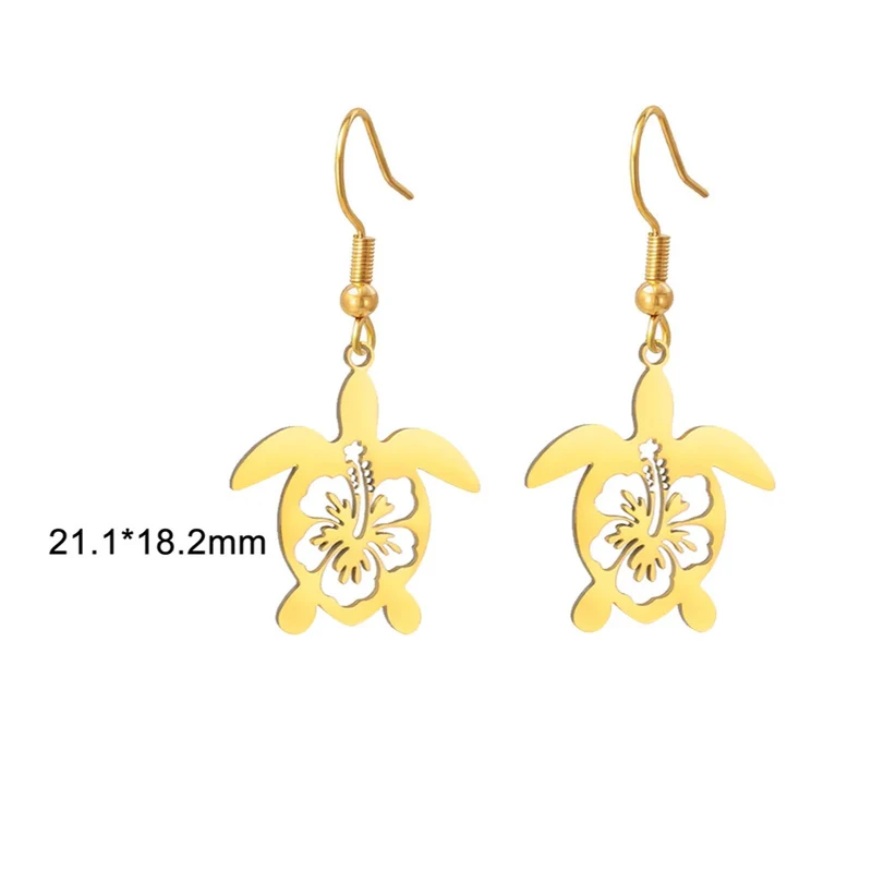 Boucles d'Oreilles Tortue Floral