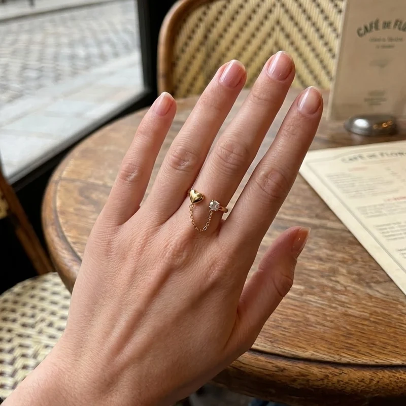 Bague ouverte à chainette