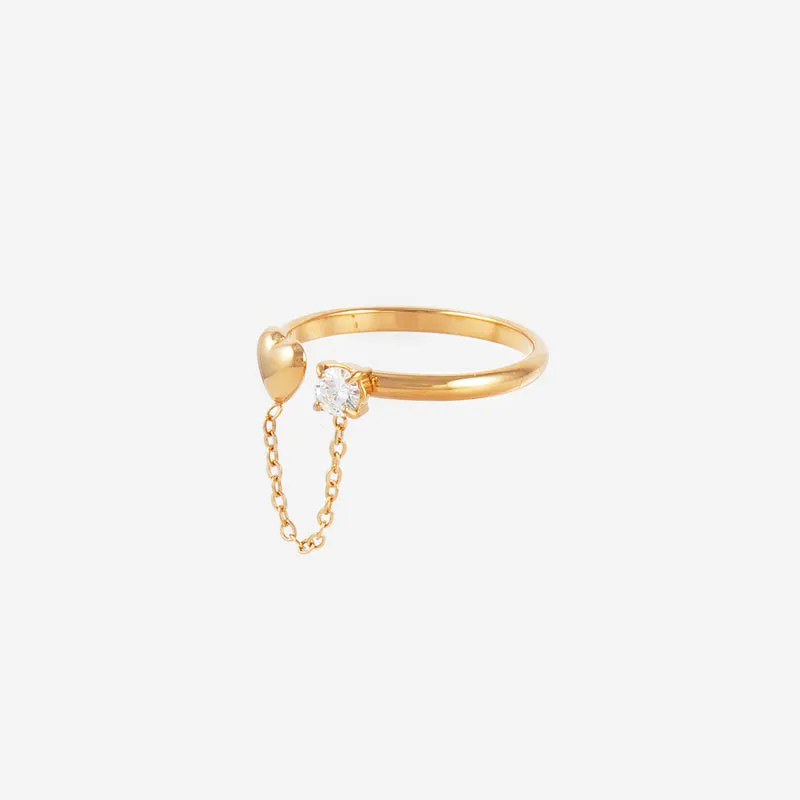 Bague ouverte à chainette