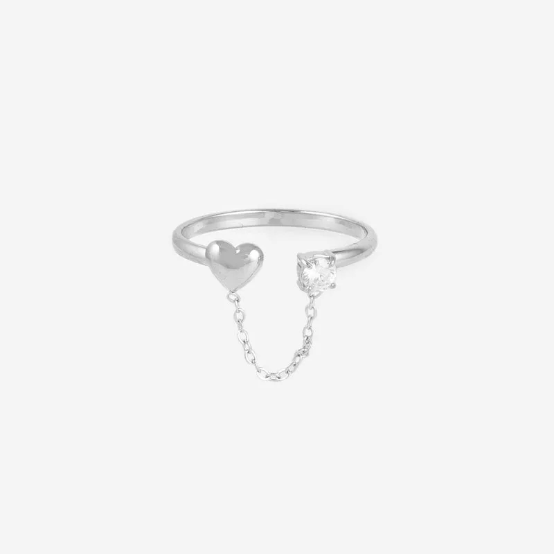 Bague ouverte à chainette