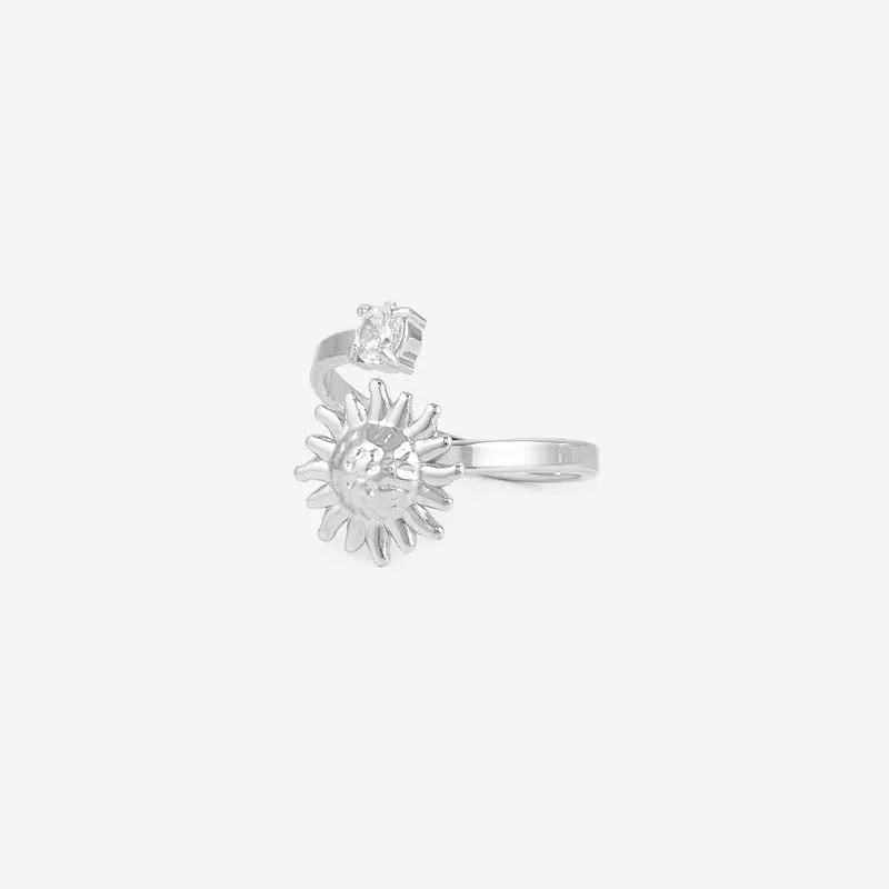 Bague Martelée Cristal Fleur de soleil