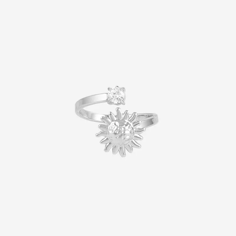 Bague Martelée Cristal Fleur de soleil