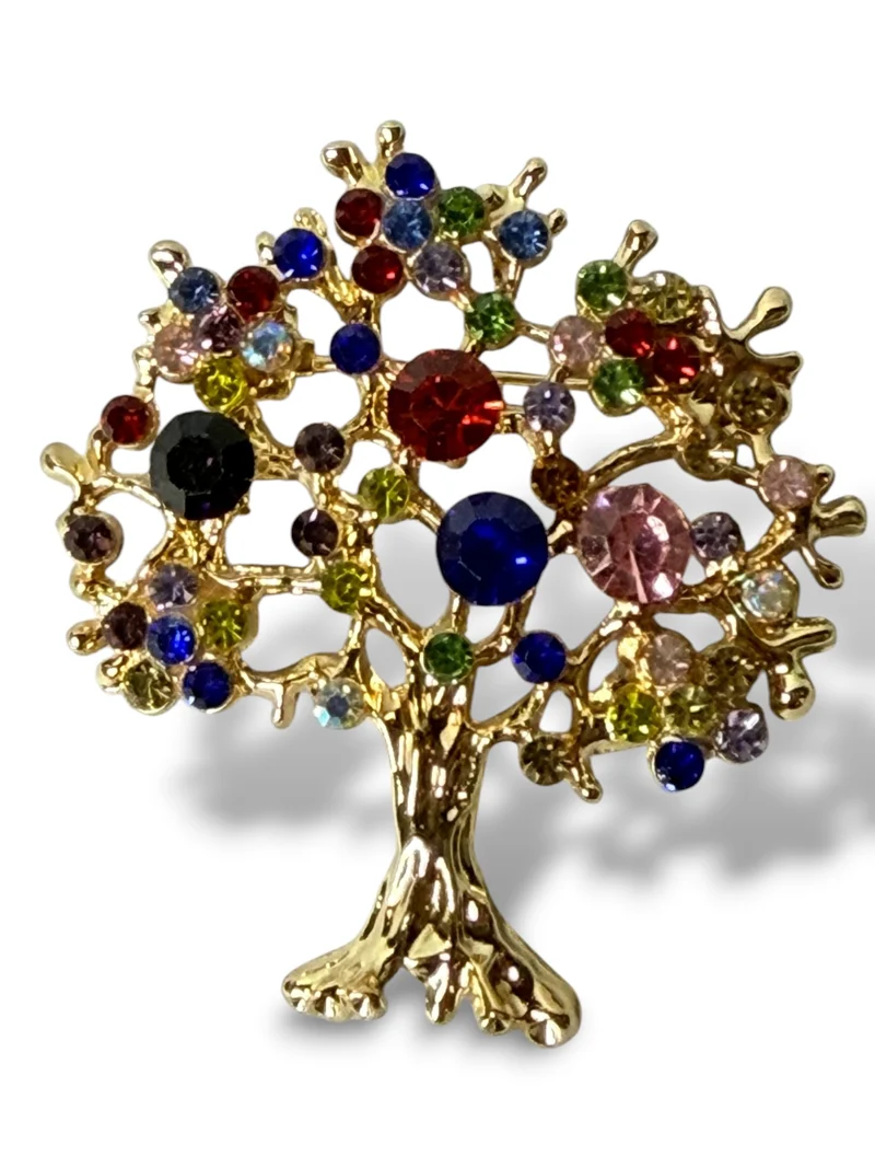 ARBRE DE VIE - BROCHE TENDANCE AVEC STRASS