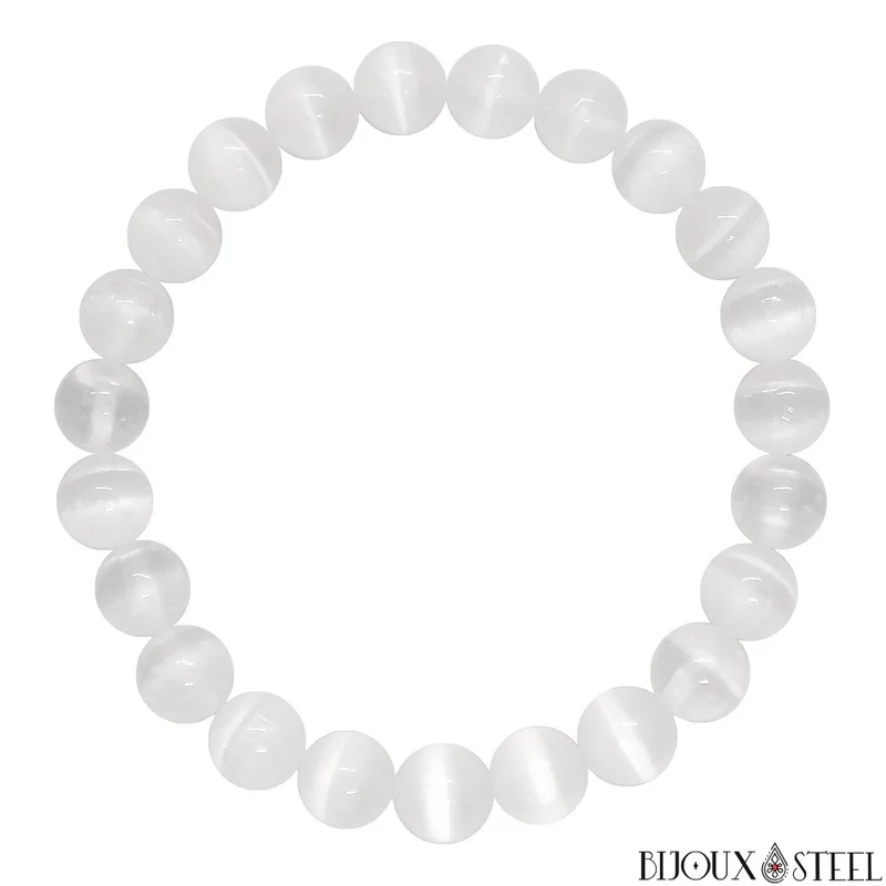 Bracelet en perles de sélénite 8mm