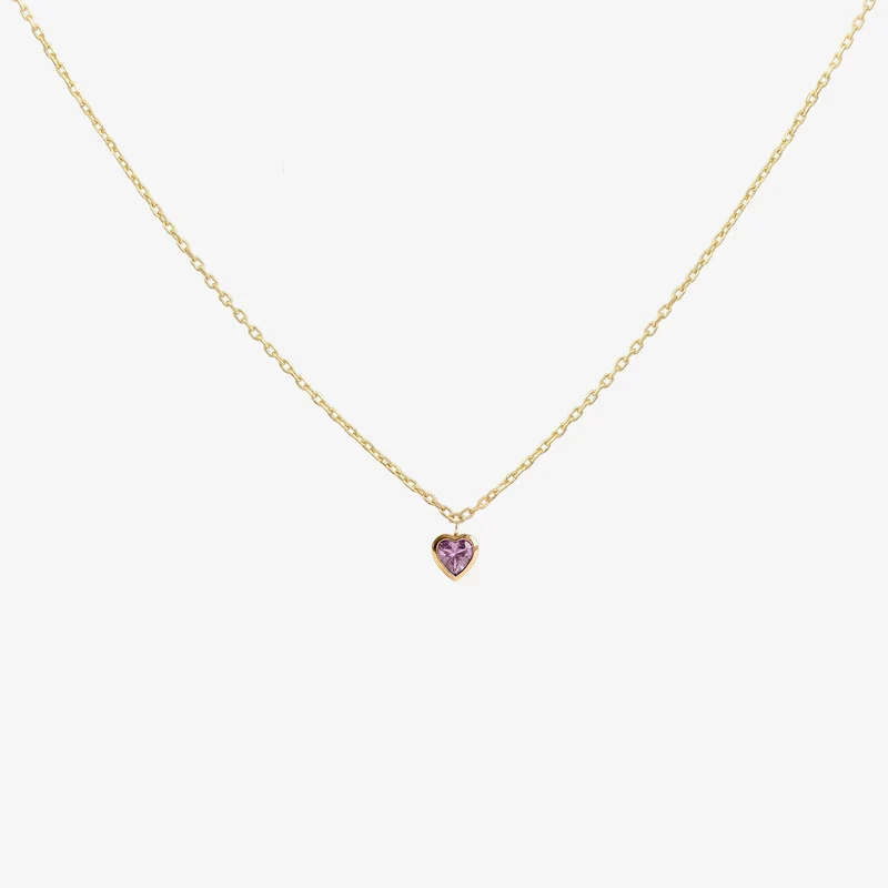 Petit Coeur Necklace 1 Lilac