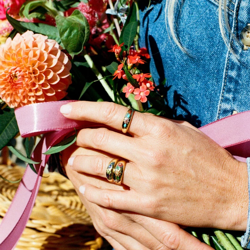 Miniflower Ring 2–Turquoise