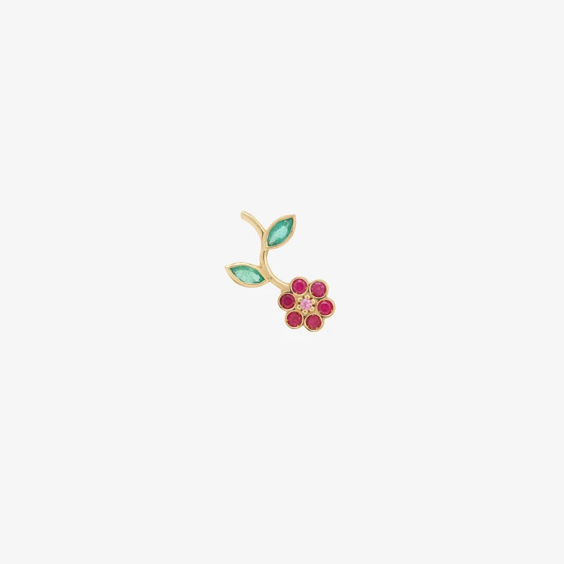 Miniflower Ear Jewel–Red (right ear)