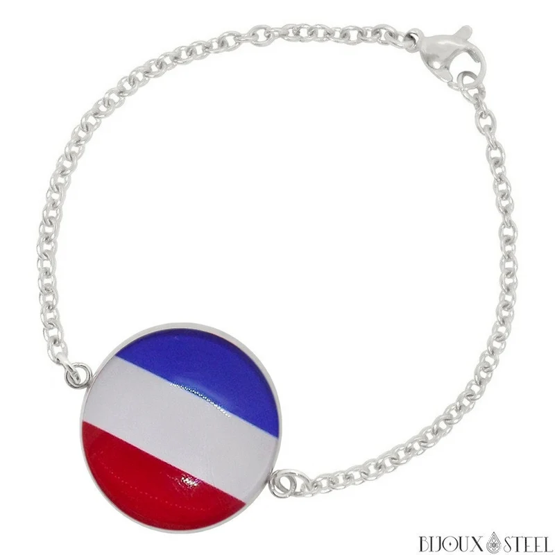 Bracelet femme drapeau des Pays-Bas en acier inoxydable