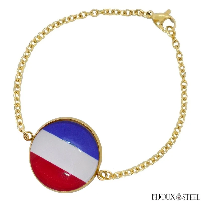 Bracelet femme drapeau des Pays-Bas en acier inoxydable