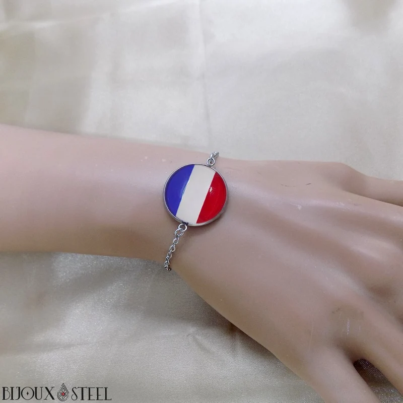 Bracelet femme drapeau des Pays-Bas en acier inoxydable