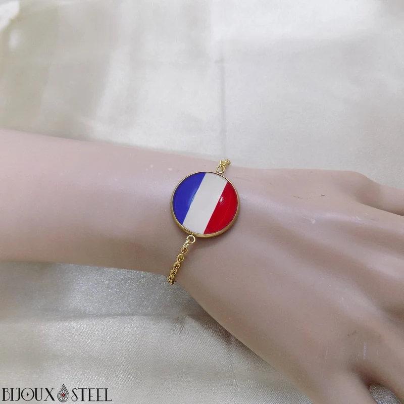 Bracelet femme drapeau des Pays-Bas en acier inoxydable