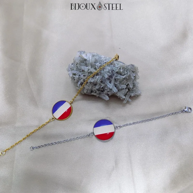 Bracelet femme drapeau des Pays-Bas en acier inoxydable
