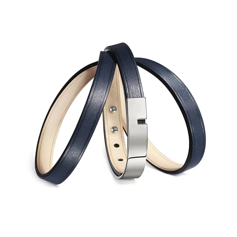 Bracelet cuir femme bleu | U'TURN.TRIPLE