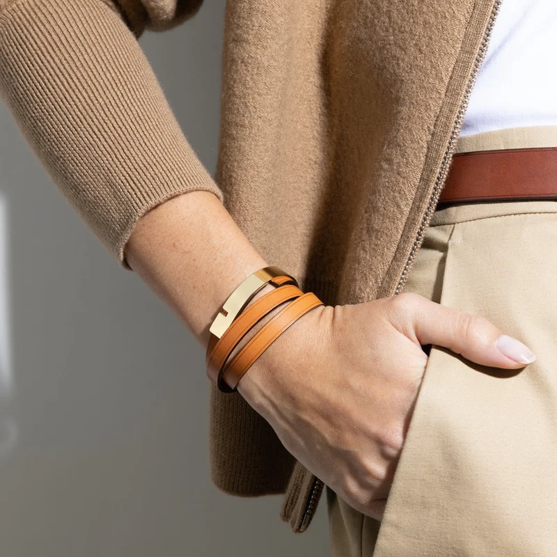 Duo de bracelets camel & noir | U'TURN