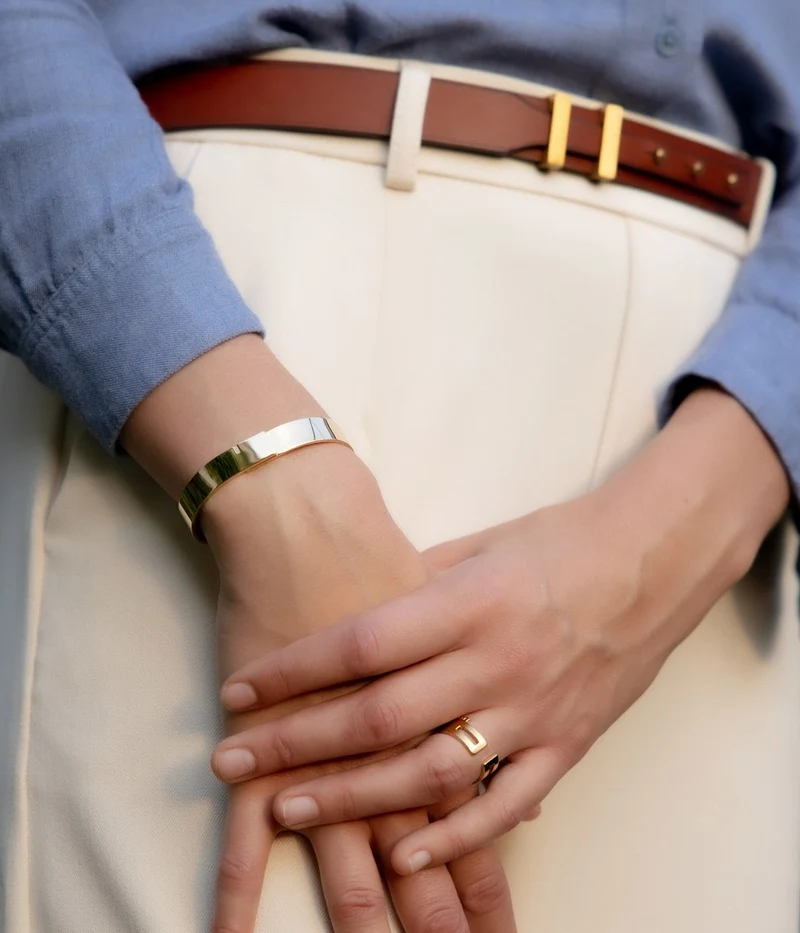 Bracelet jonc or vermeil femme | SATURNE.9