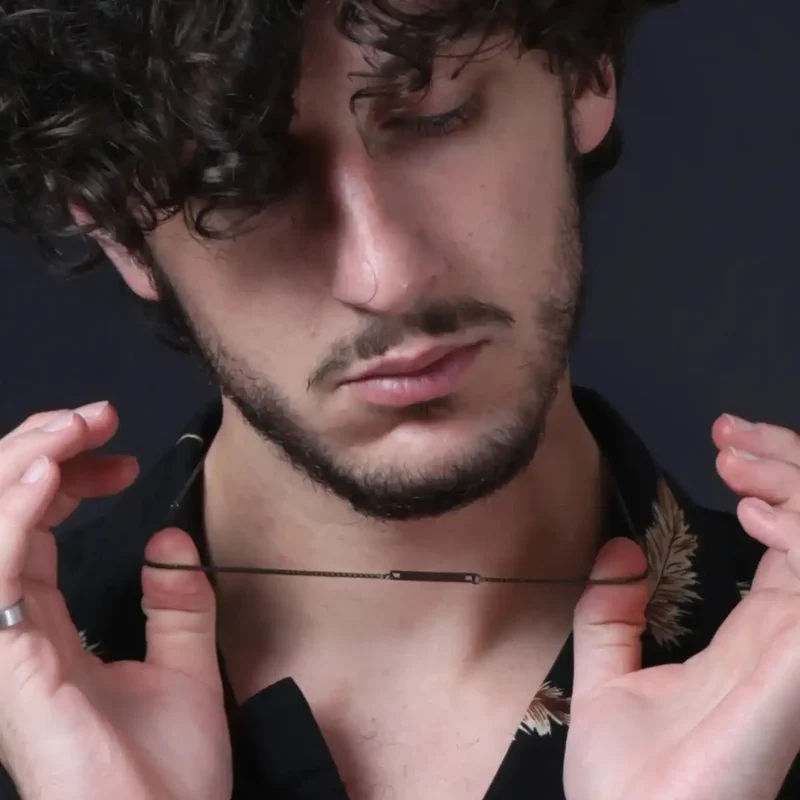 Collier homme argent noir | SLIM