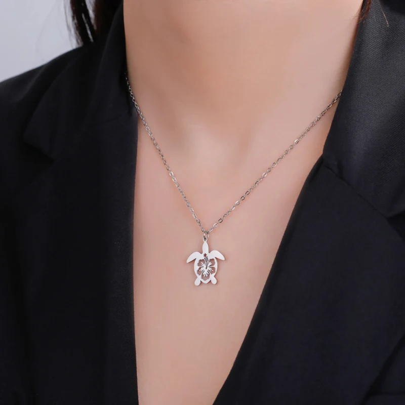 Collier Tortue Floral