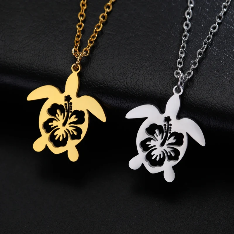 Collier Tortue Floral
