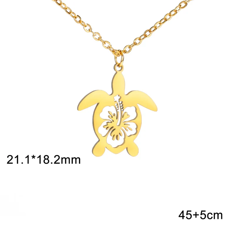 Collier Tortue Floral